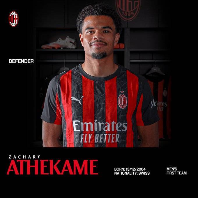 官方：AC米兰签下20岁后卫阿泰卡梅，转会费总价1000万欧